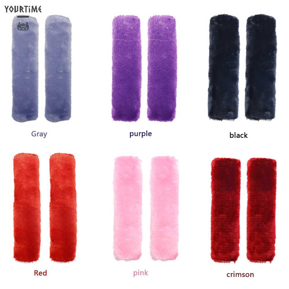 Set 2 Vỏ Bọc Dây Đai An Toàn Xe Hơi Phủ Lông Mềm Mại