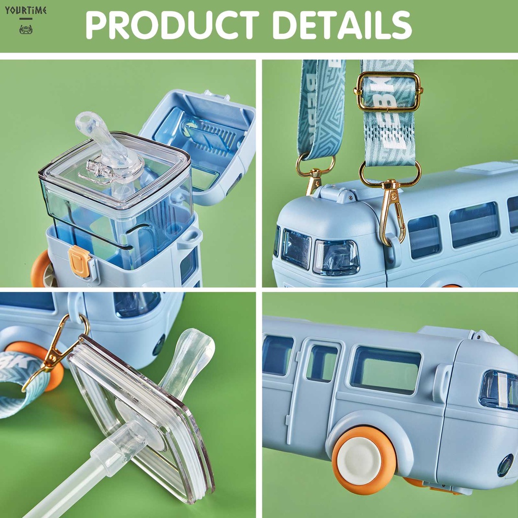 Bình Nước 500ml Hình Xe Buýt Dễ Thương