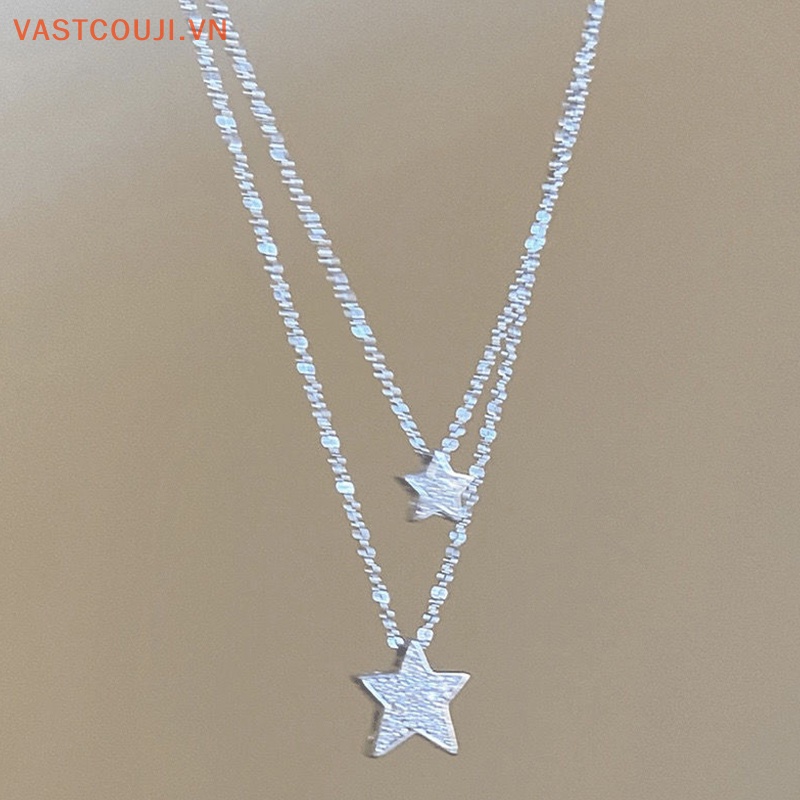 Vòng cổ Hai Lớp Mặt Hình Ngôi Sao Đính Đá Thời Trang Dành Cho Nữ