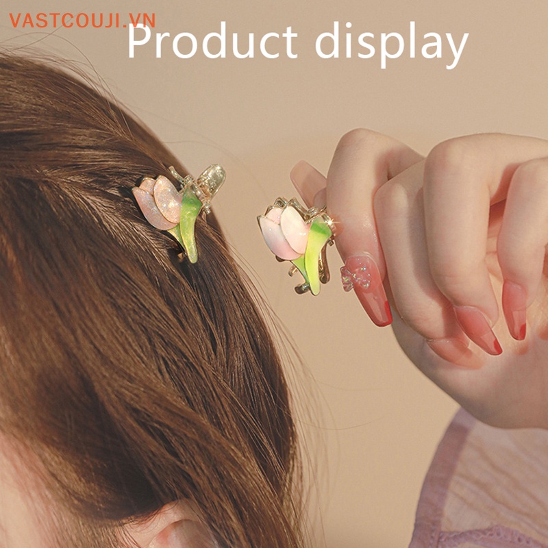 Kẹp Tóc Hoa Tulip Màu Hồng Thời Trang Cho Nữ VN