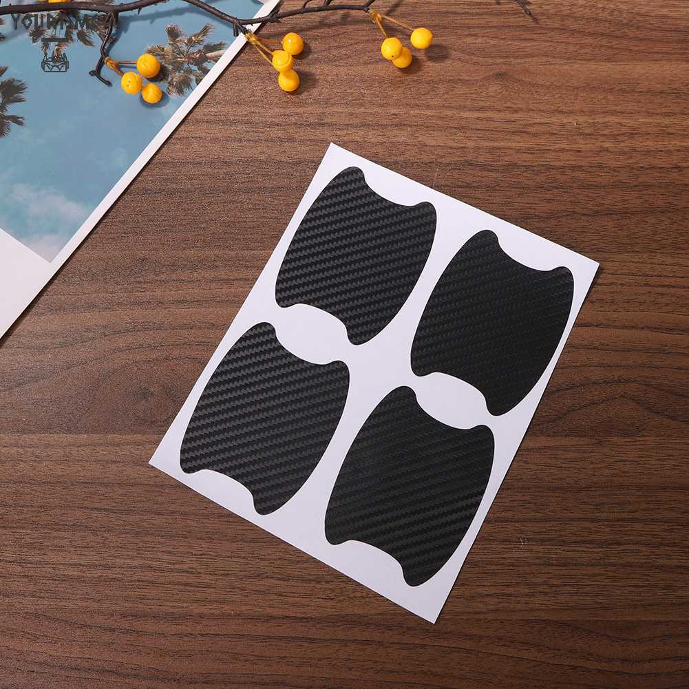 Bộ 4 Miếng Dán Bảo Vệ Tay Nắm Cửa Xe Hơi Bằng Sợi Carbon Cao Cấp