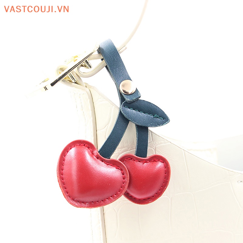 Móc Khóa Da Hình Trái cherry Xinh Xắn
