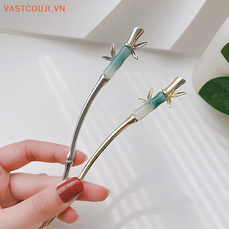 Trâm Cài Tóc Kim Loại Hình Cây Tre Phong Cách Trung Hoa Cổ Điển Cho Nữ