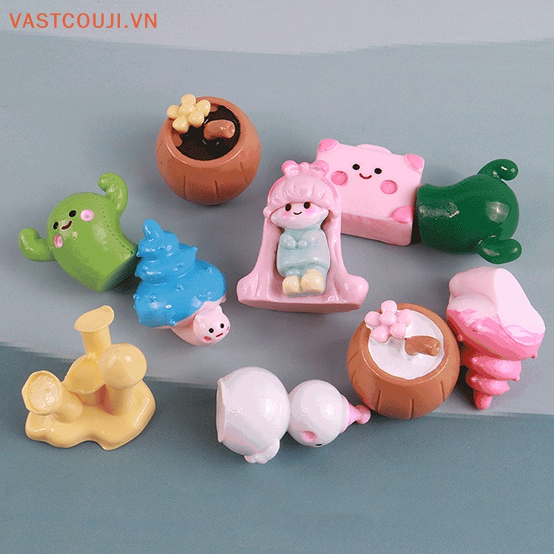 Mô Hình 3D Bằng Nhựa Resin Hình Công Chúa Tuyết Ốc Sên Xương Rồng Trang Trí Tiểu Cảnh / Nhà Búp