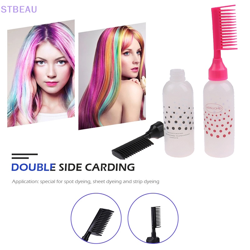 Chai Nhựa Đựng Dầu Gội Nhuộm Tóc 200ml Kèm Cọ Tạo Kiểu Tiện Dụng