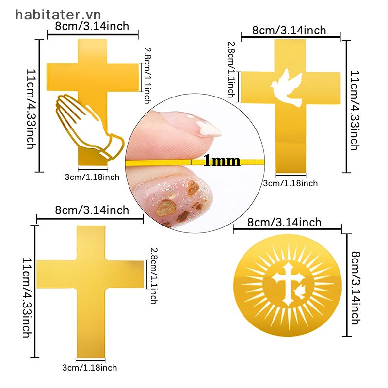 1 Topper Trang Trí Bánh Kem Hình Thánh Giá