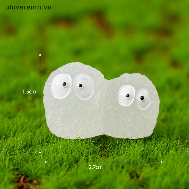 Bộ 2 Đồ trang trí Búp Bê Hoạt Hình Mini Màu Đen Phát Sáng Dùng Trang Trí Tiểu Cảnh