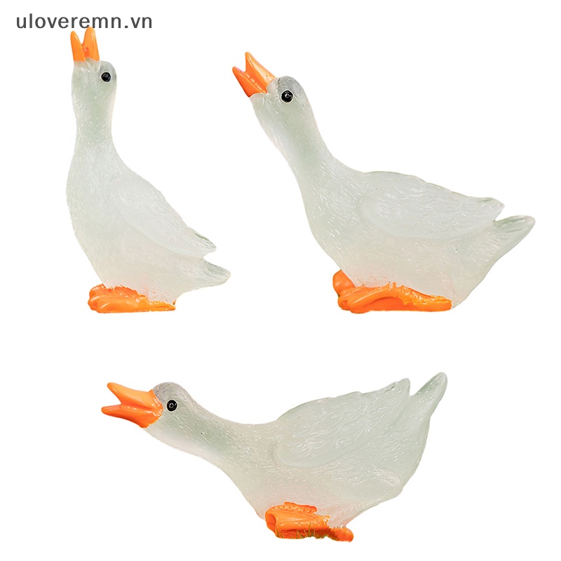 Bộ 2 Đồ trang trí Thiên Nga Hoạt Hình Mini Phát Sáng Dùng Trang Trí Tiểu Cảnh