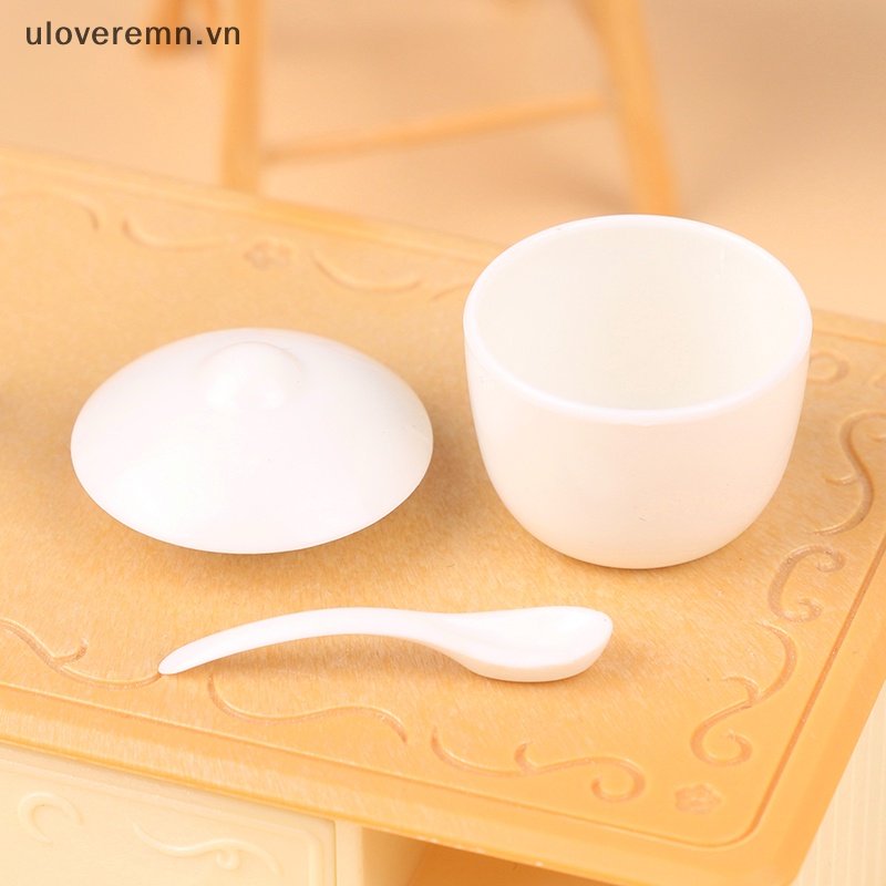 1 Bộ Nồi Tỷ Lệ 1: 12 Kèm Nắp Và Muỗng Trang Trí Nhà Búp Bê