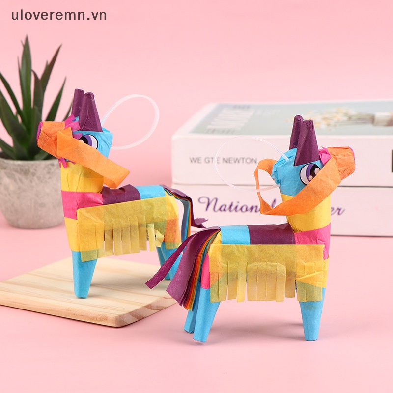 1 Mô Hình Con Lừa Pinata Bằng Giấy Màu Sắc Tỷ Lệ 1 / 12 Dùng Trang Trí Nhà Búp Bê