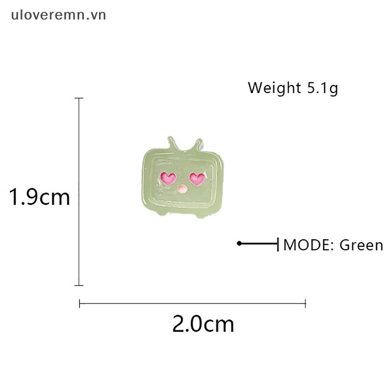 Set 5 TV Phát Sáng Kawaii Với Nhựa Resin Hình Biểu Tượng Cảm Xúc