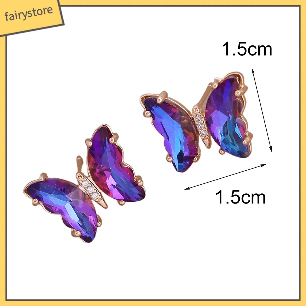 1 Đôi Bông Tai Hình Bướm Màu Sắc Ngọt Ngào Lâu Trôi