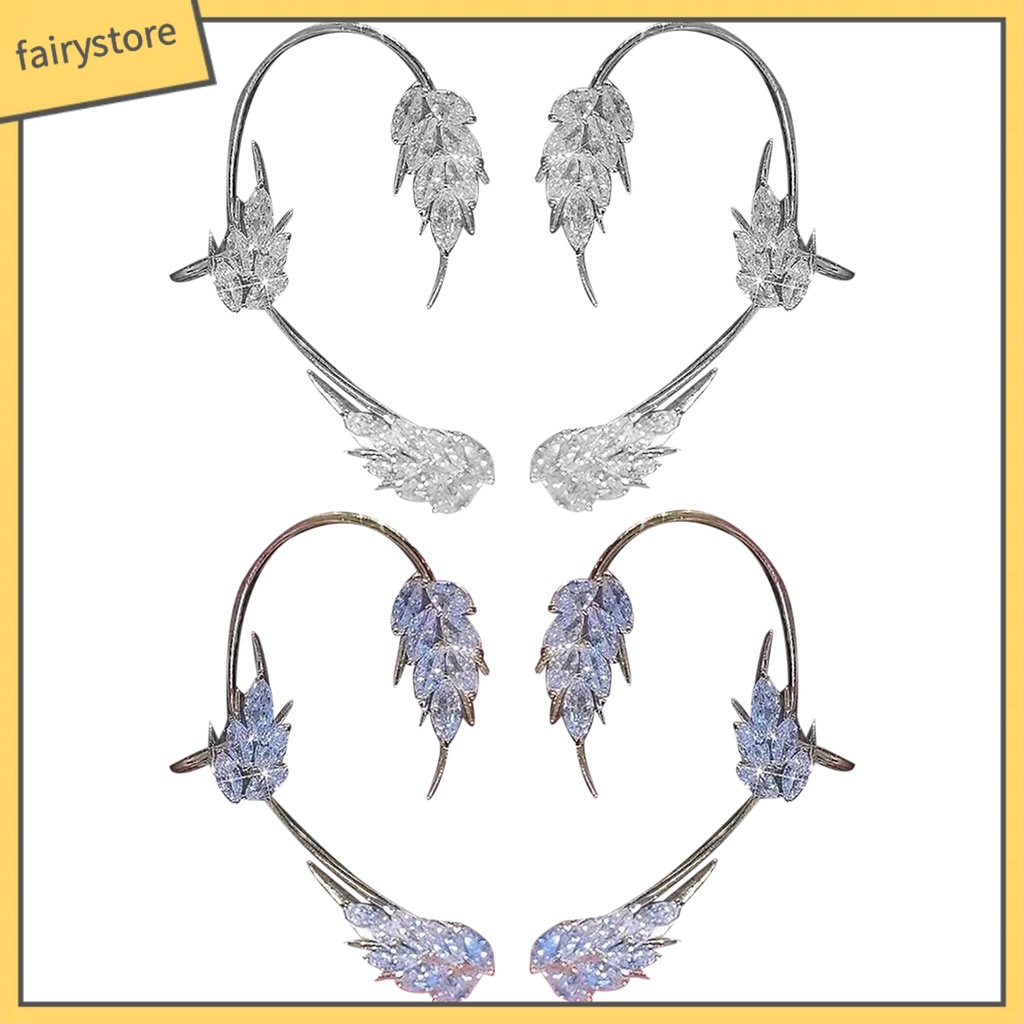 1 Đôi Bông Tai Kẹp Hình Lúa Mì Đính Đá Lấp Lánh Cho Nữ