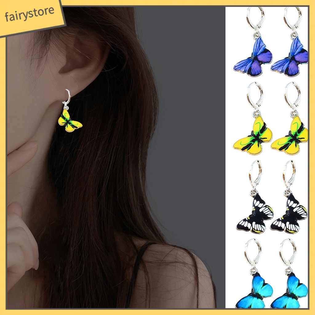 1 Đôi Bông Tai Hình Con Bướm Tinh Tế Chất Lượng Cao Dành Cho Nữ