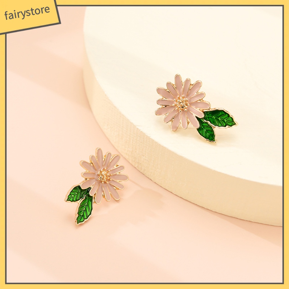 Bông Tai Hình Hoa Bằng Hợp Kim Tráng Men Thời Trang Cho Nữ