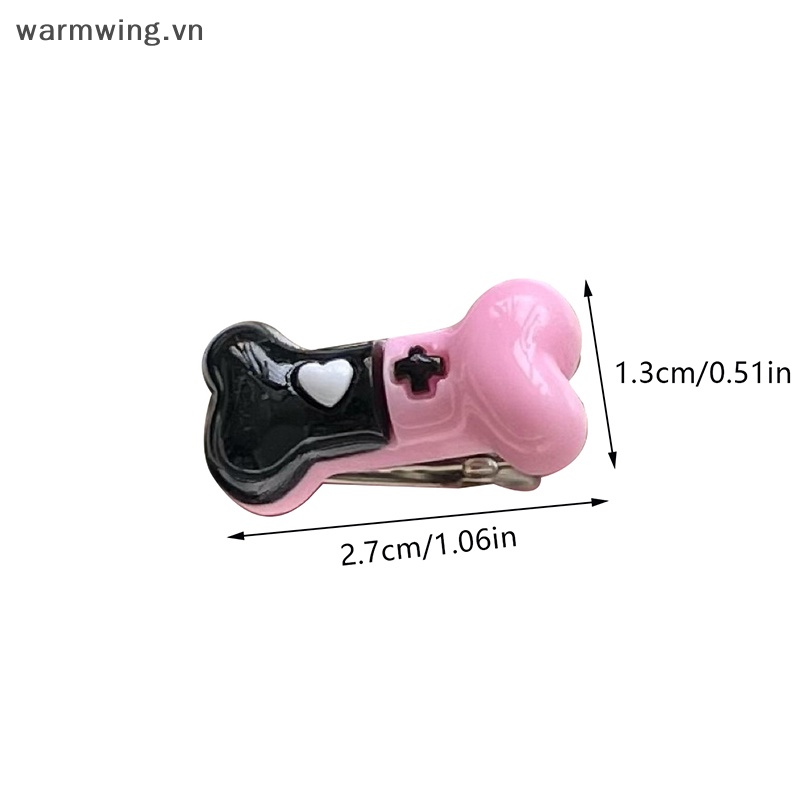 Kẹp Tóc Đính Nơ Hình Trái Tim Phong Cách Lolita Dễ Thương