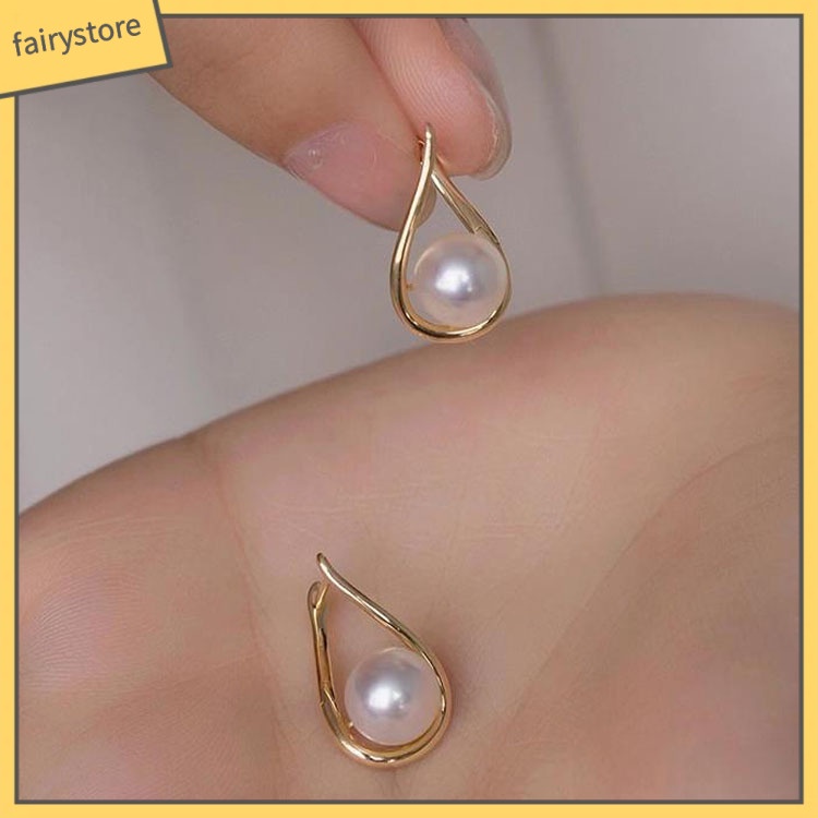 1 Đôi Bông Tai Ngọc Trai Giả Sang Trọng Cho Nữ