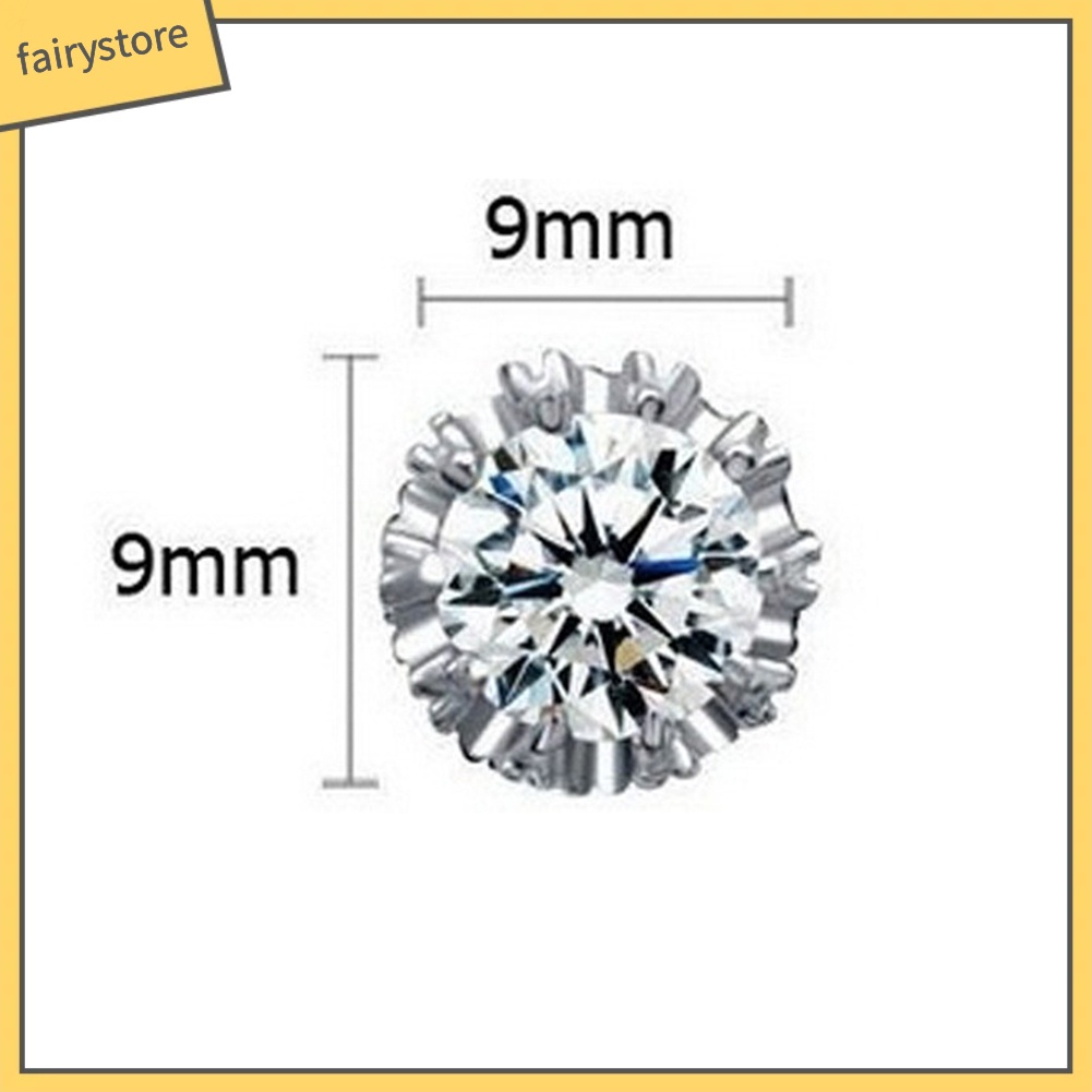 Bông Tai Hình Tròn Khắc Họa Tiết Đính Đá Zircon Thời Trang Cho Nữ