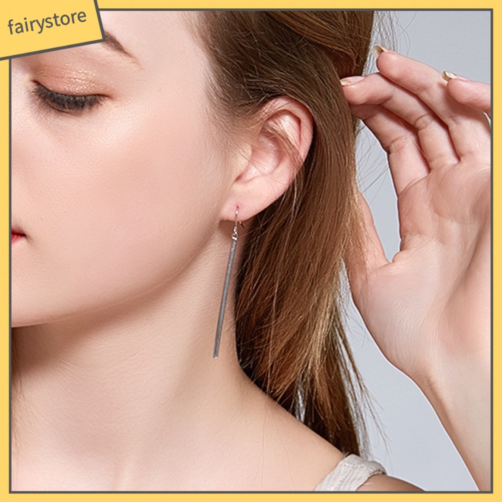 1 Cặp Bông Tai Dáng Dài Mặt Hình Giọt Nước Thời Trang Cho Nữ