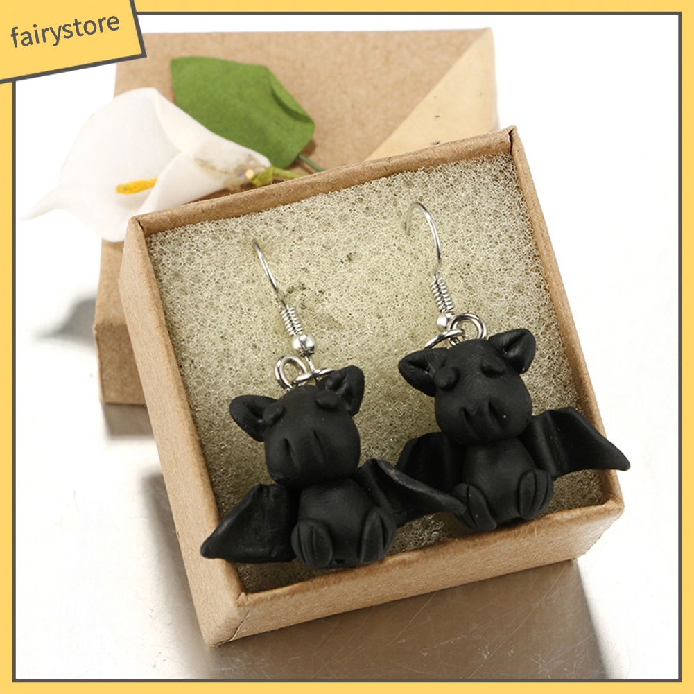 Bông Tai Dạng Móc Hình Thú Hoạt Hình 3D Bằng Đất Sét Polymer Dễ Thương Cho Nữ