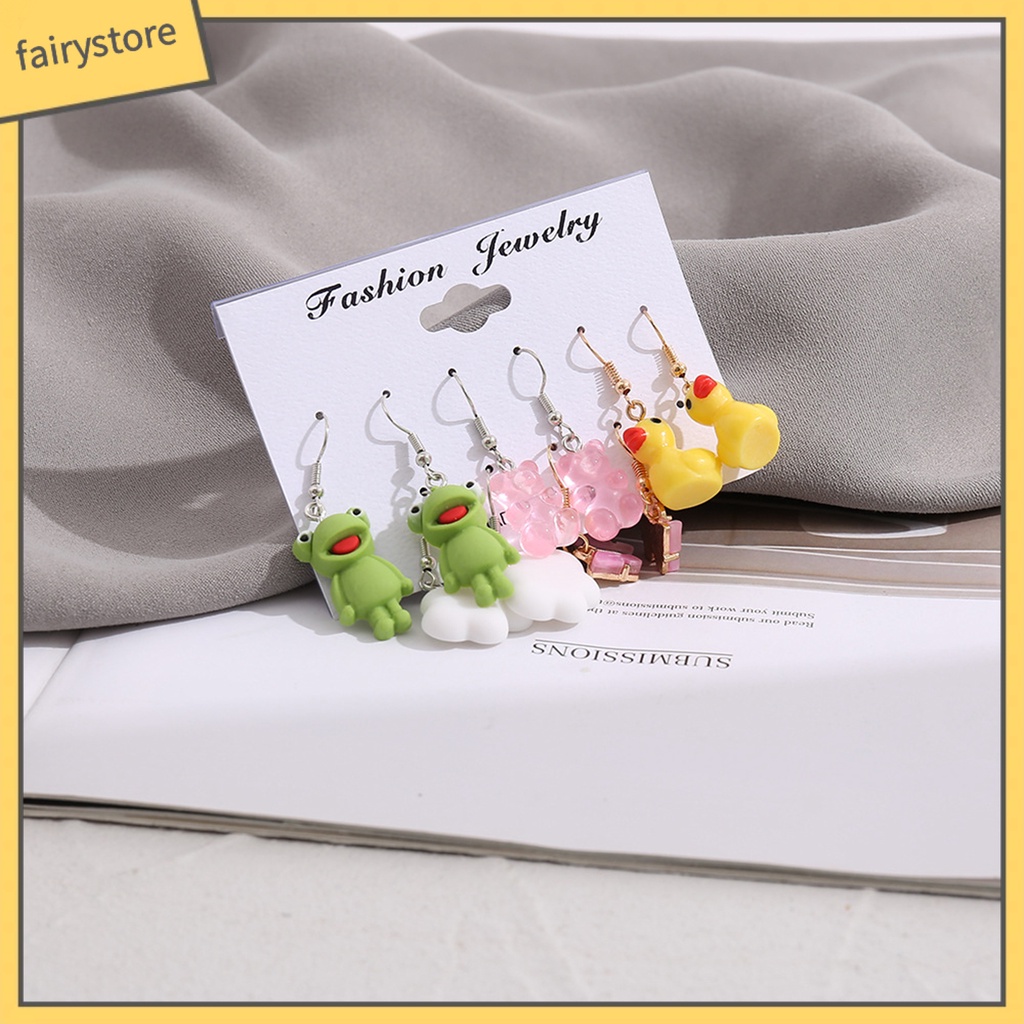 1 Set Bông Tai Móc Hình Chú Ếch Xanh Ngọt Ngào Dễ Thương Cho Nữ