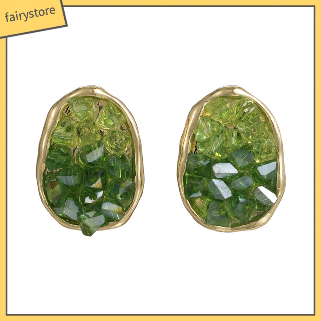 1 Đôi Bông Tai Hình Học Đính Đá Zircon Màu Gradient Dành Cho Nữ