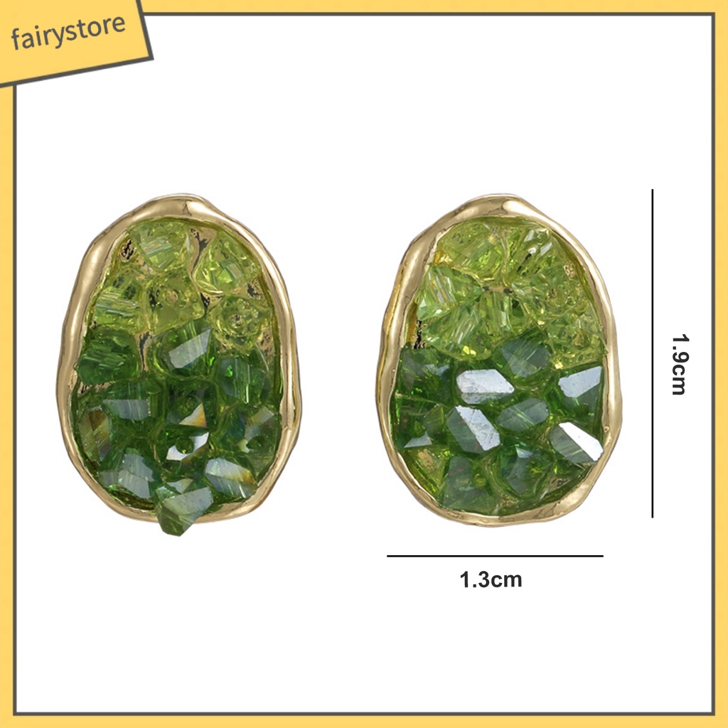 1 Đôi Bông Tai Hình Học Đính Đá Zircon Màu Gradient Dành Cho Nữ