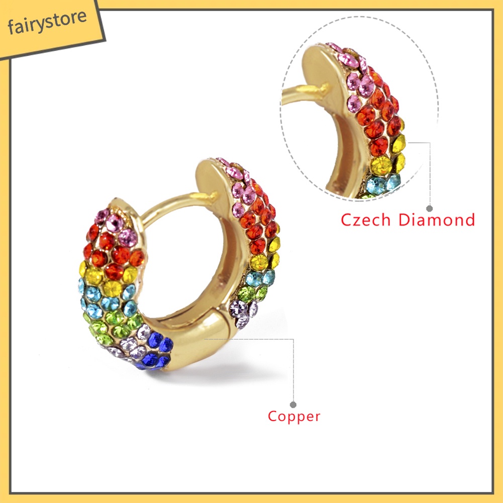 1 Bông Tai Đính Đá Nhiều Màu Thời Trang Dành Cho Nữ