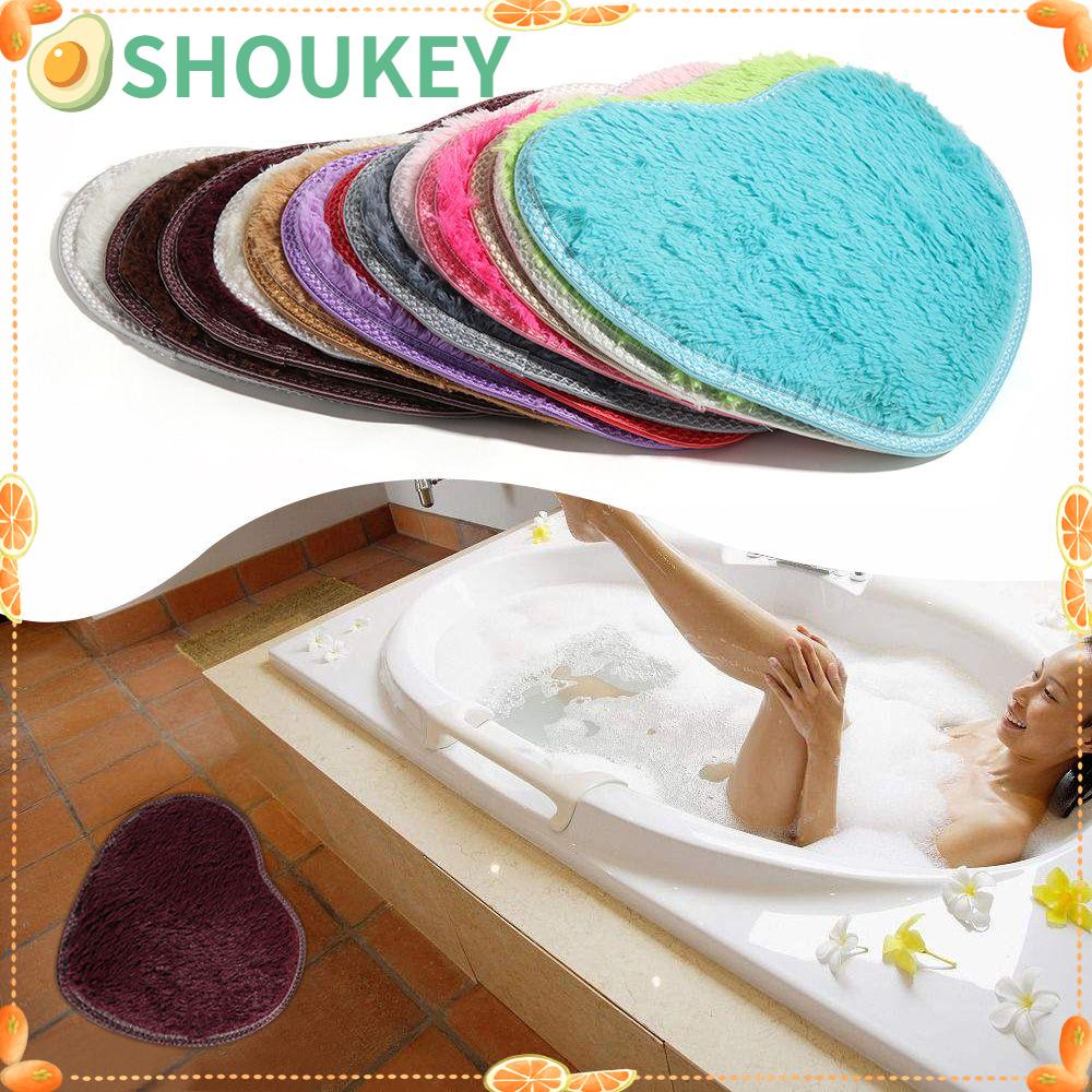 Thảm Lót Sàn Hình Trái Tim 40x30cm Chất Liệu Flannel Mềm Mại