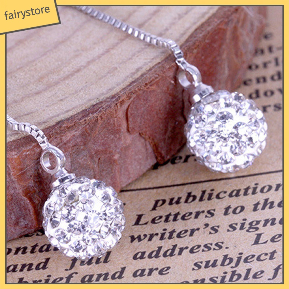 Bông Tai Dáng Dài Đính Đá Phối Tua Rua Sang Trọng Cho Nữ