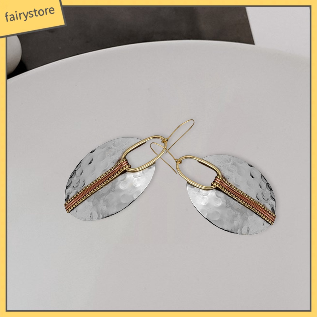 [FRO] 1 Đôi Bông Tai Lủng Lẳng Hình Học Vintage Trọng Lượng Nhẹ Dễ Phối Đồ