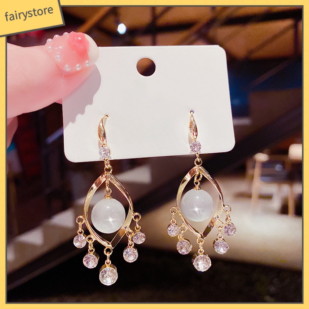 1 Đôi Bông Tai Dáng Dài Hình Học Thắt Nơ Phong Cách Hàn Quốc Thời Trang Dành Cho Nữ