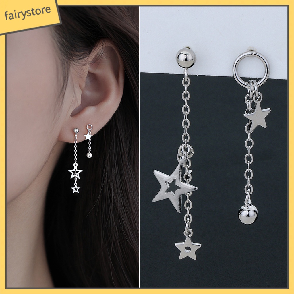 1 Đôi Bông Tai Hình Ngôi Sao Màu Sắc Ngọt Ngào Thời Trang