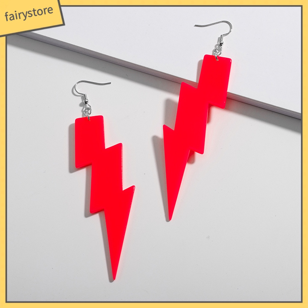 [FRO] 1 Đôi Bông Tai Lủng Lẳng Hình Tia Chớp Phát Quang Dễ Phối Đồ Nhẹ Nhàng Mặ