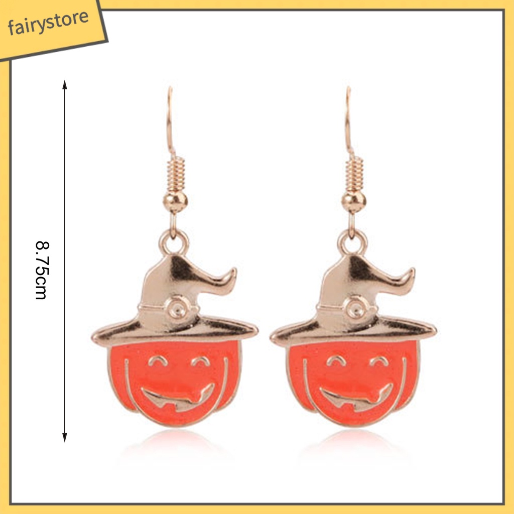 1 Đôi Bông Tai Hình Ma Bí Ngô Phong Cách Halloween Vui Nhộn Dành Cho Nữ