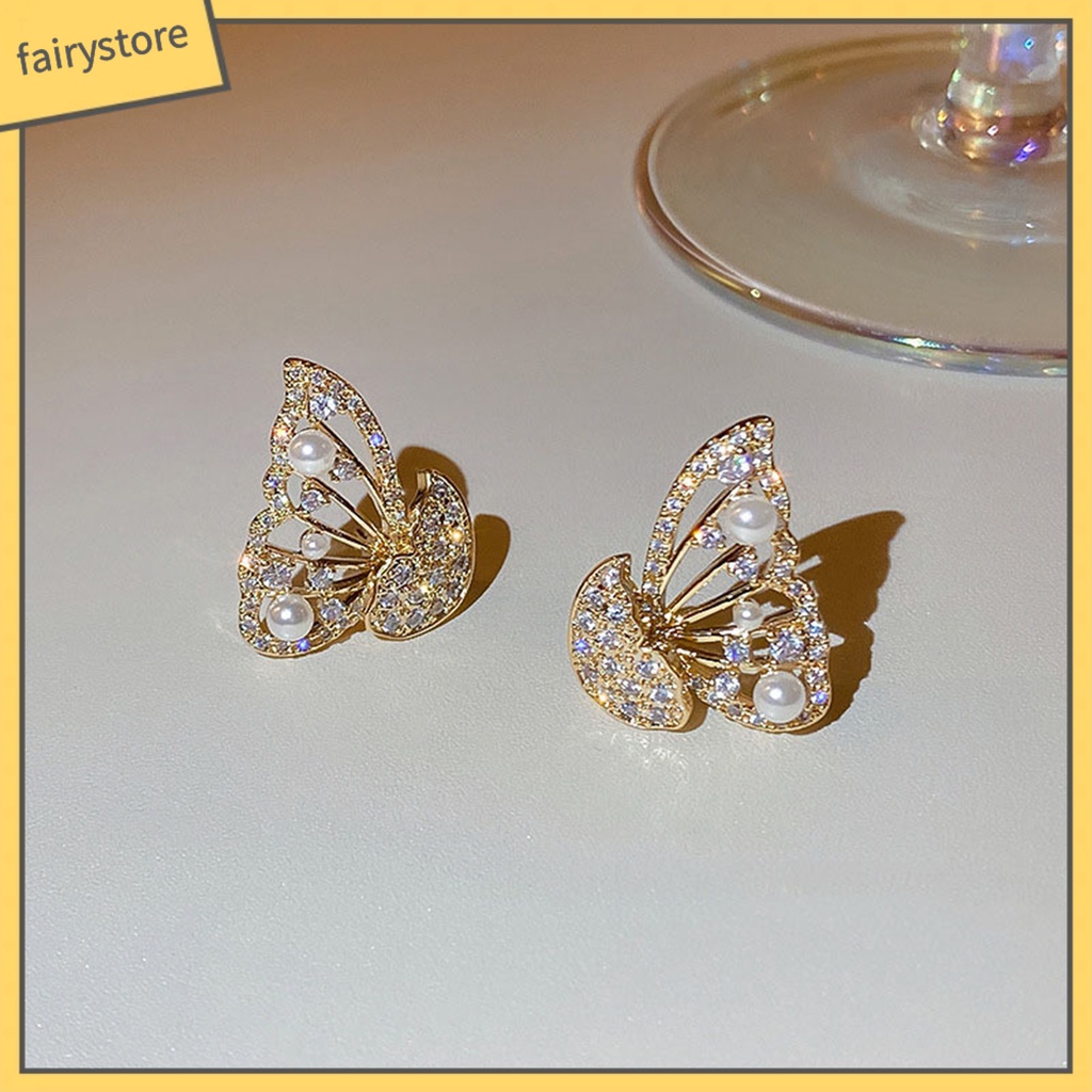 1 Đôi Bông Tai Hình Học &amp; Bướm Bằng Hợp Kim Cho Nữ