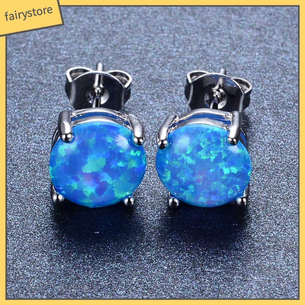 Khuyên Tai Đính Đá Opal Nhân Tạo Thời Trang Dành Cho Nữ