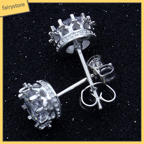 Đôi Khuyên Tai HìNh Vương MiệN ĐíNh Kim Cương Giả ThờI Trang Cho Nữ