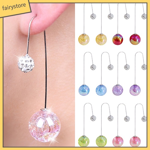 Bông Tai 2 Đầu Đính Ngọc Trai Giả Dáng Dài Thiết Kế Hình Chữ U Thời Trang Cho Nữ