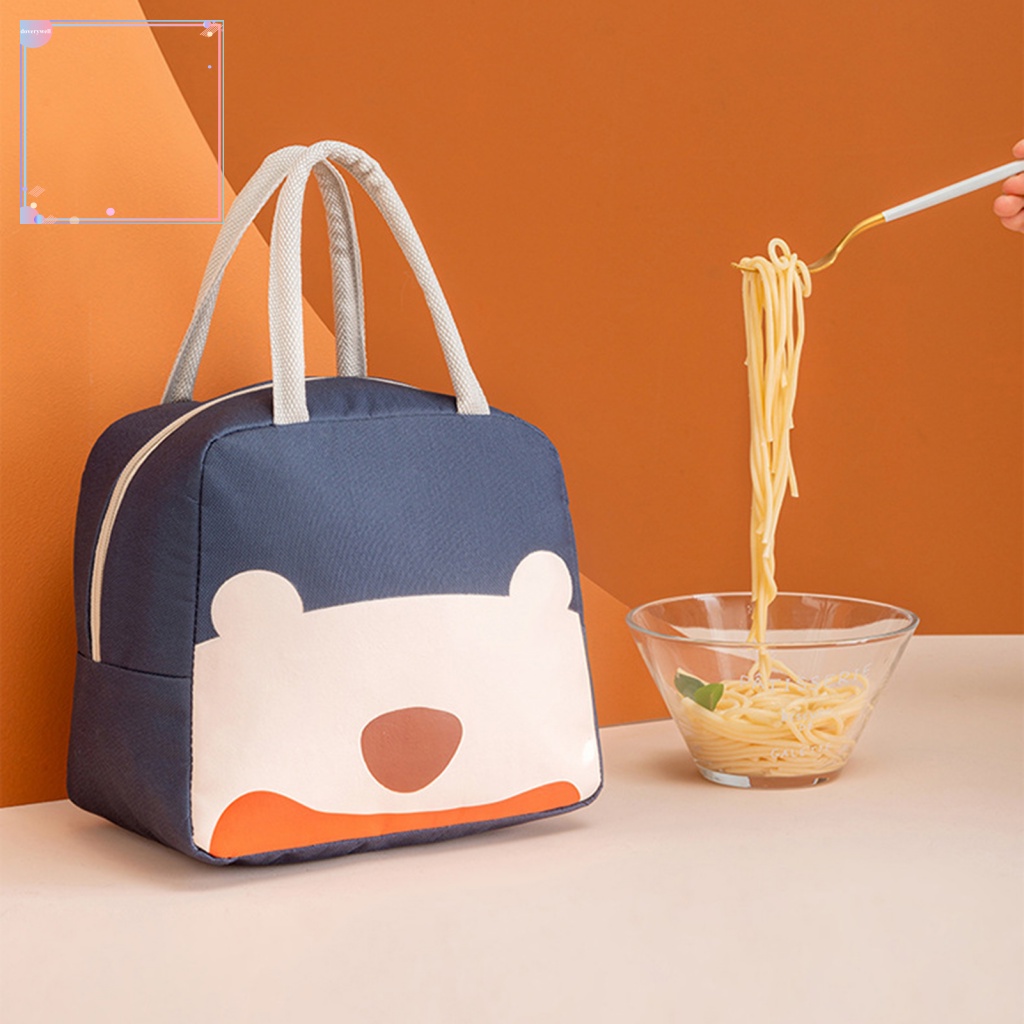 Túi Đựng Hộp Cơm Trưa Giữ Nhiệt Họa Tiết Hoạt Hình Xinh Xắn
