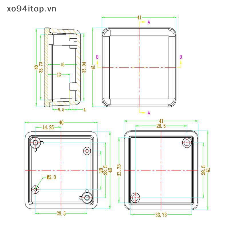 Hộp Nhựa Đựng Mô Đun Định Vị 41 * 41 * 20mm