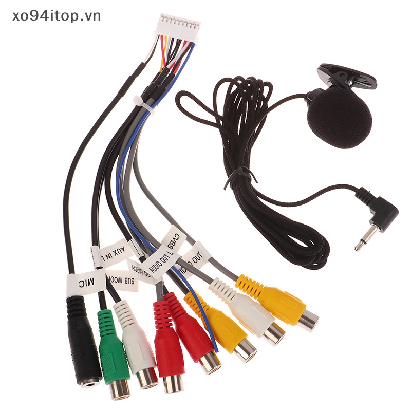 Dây Cáp Âm Thanh RCA 10 Trong 1 Cho Xe Hơi
