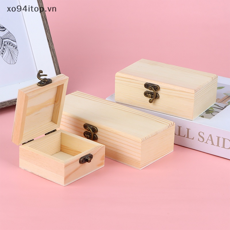 Hộp Đựng Trang Sức Bằng Gỗ Có Nắp Phong Cách Retro