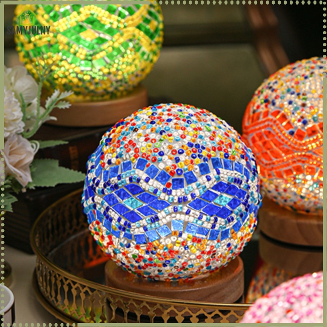 Đèn Ngủ Để Bàn Bằng Kính Có Thể Sạc Lại Bằng Cổng USB