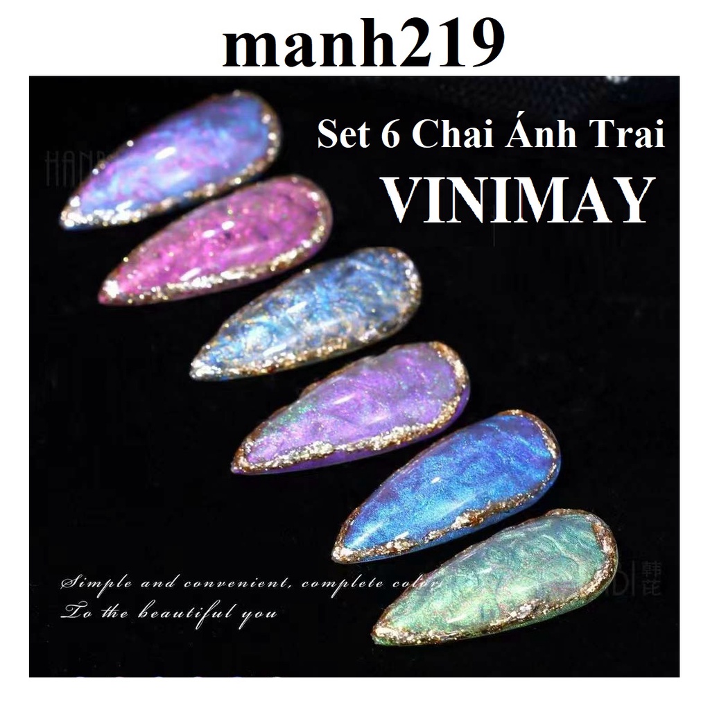 Set Sơn Gel Ánh Trai Kim Cương Vinimay 6 Màu [ Tặng Bảng Màu ] - GIÁ Sỉ Phụ Kiện Nail (manh219)