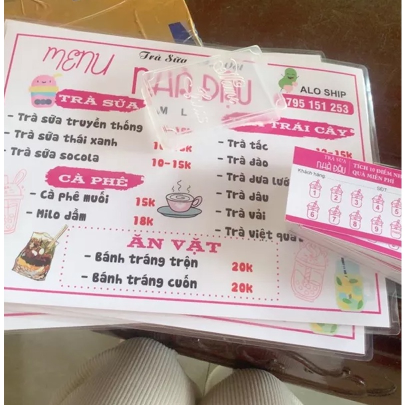 IN MENU ÉP PLASTIC - SẴN FILE CỦA KHÁCH