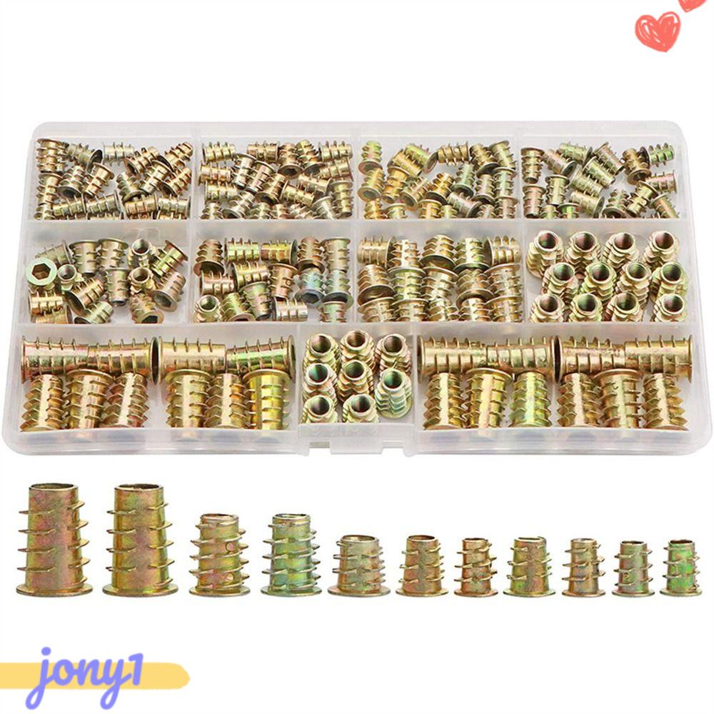 Set 165 Đai Ốc Lục Giác Ren M4 / M5 / M6 / M8 Cho Đồ Nội Thất Gỗ