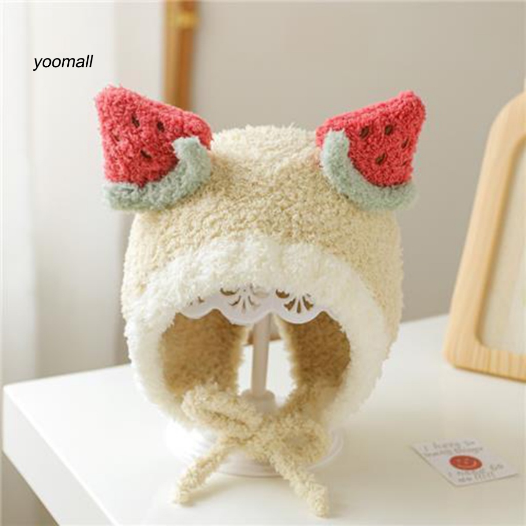 Mũ Beanie Dệt Kim Siêu Mềm Giữ Ấm Tai Gấu Hoạt Hình Màu Tương Phản Chống Gió Giữ Ấm Cho Bé Sơ Sinh