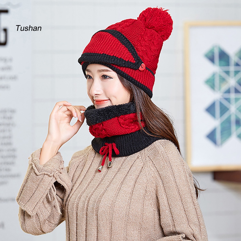 Mũ Len Dày Dặn Thoải Mái Chống Bụi Thời Trang Mùa Đông Cho Nữ