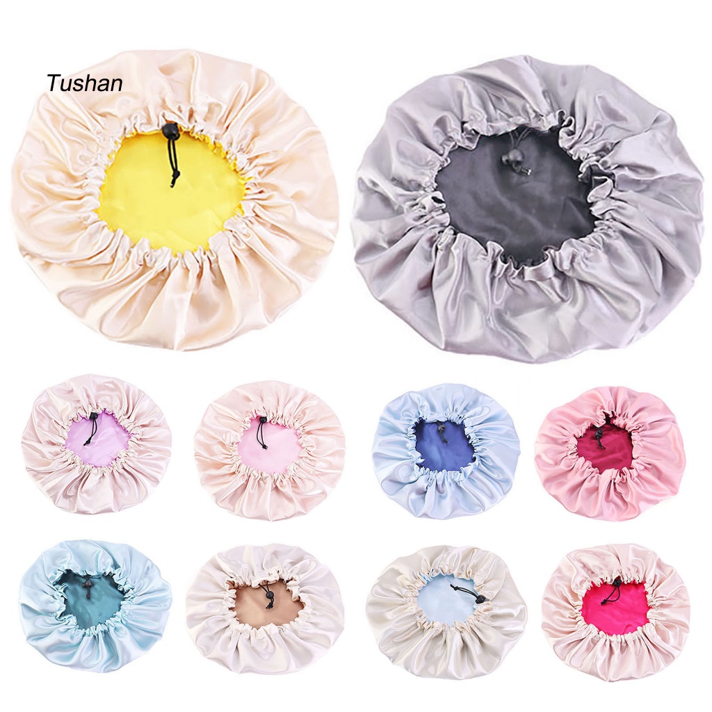 Mũ Trùm Tóc Khi Ngủ Hai Lớp Bằng Satin Có Thể Điều Chỉnh
